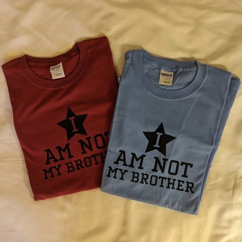 Celebrate Twins! Pair of Custom T-Shirts - Large